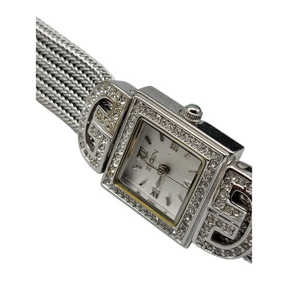 Elgin Ladies Heirloom Quartz Watch Silver Mesh Band Crystal 18mm Rhinestone Dial - Picture 16 of 16
